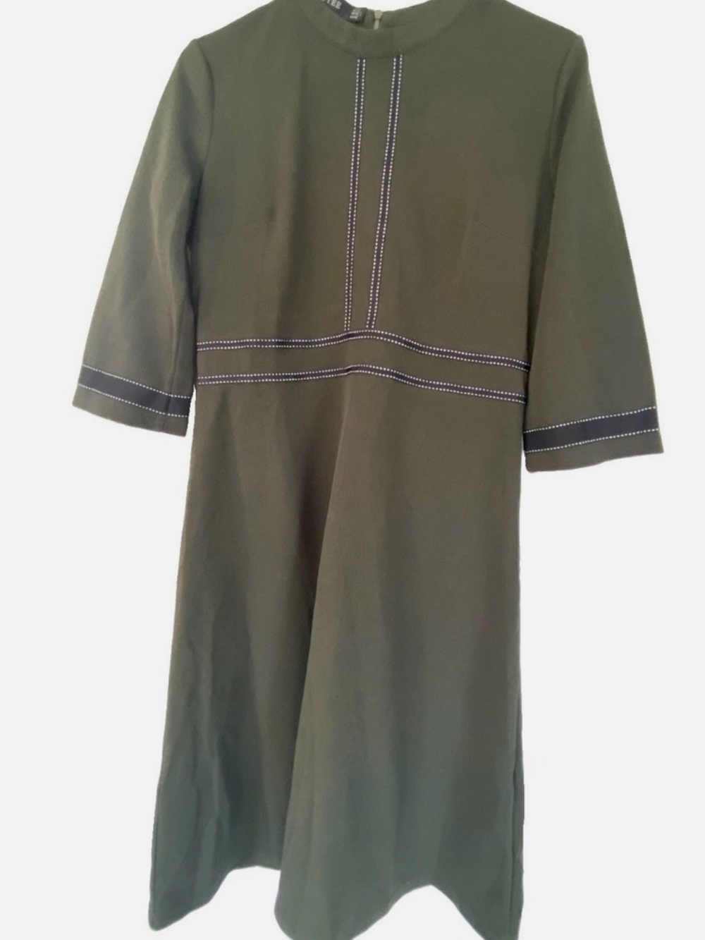 Homeyee Dress Women’s Green Zip Closure Size 8 A-Line Short Sleeve New